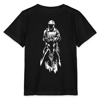 Zäher Distanzritt Ausdauerreiter - Stanley/Stella Kinder T-Shirt MINI CREATOR  - Schwarz - Vorne - Mikhail (115cm)