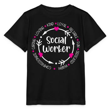 Sozialarbeiter Job Beruf Soziale Wohlfahrt - Stanley/Stella Kinder T-Shirt MINI CREATOR  - Schwarz - Vorne - Mikhail (115cm)