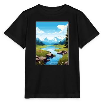 Verstecktes Lake Alaska Vintage Reiseposter Souvenir - Stanley/Stella Kinder T-Shirt MINI CREATOR  - Schwarz - Vorne - Mikhail (115cm)