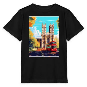 Westminster Abbey London England Uk Travel Poster - Stanley/Stella MINI CREATOR Kids’ T-Shirt - black - Front - Mikhail (115cm)