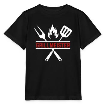 grillmeister - Stanley/Stella Kinder T-Shirt MINI CREATOR  - Schwarz - Vorne - Mikhail (115cm)