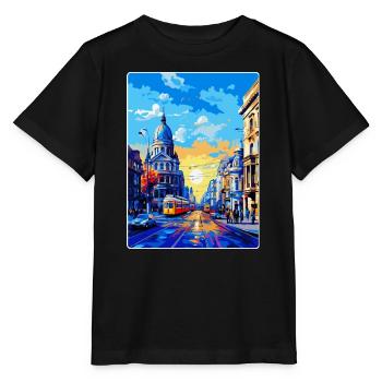 Bukarest Rumänien Vintage Reiseplakat Souvenir - Stanley/Stella Kinder T-Shirt MINI CREATOR  - Schwarz - Vorne - Mikhail (115cm)