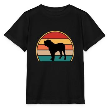 Alano Español Hundeliebhaber Silhouette Vintage Sunset - Stanley/Stella Kinder T-Shirt MINI CREATOR  - Schwarz - Vorne - Mikhail (115cm)