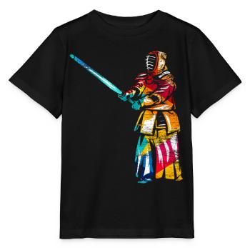Disziplinierter Kendo Schwertkampf - Stanley/Stella Kinder T-Shirt MINI CREATOR  - Schwarz - Vorne - Mikhail (115cm)