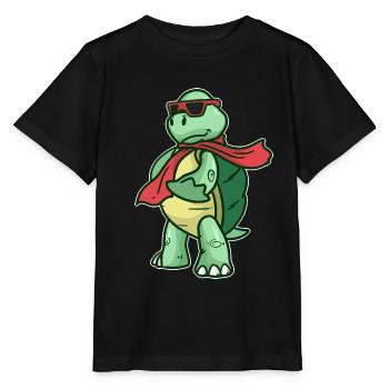 Verspielte Schildkröte Korallenriff - Stanley/Stella Kinder T-Shirt MINI CREATOR  - Schwarz - Vorne - Mikhail (115cm)
