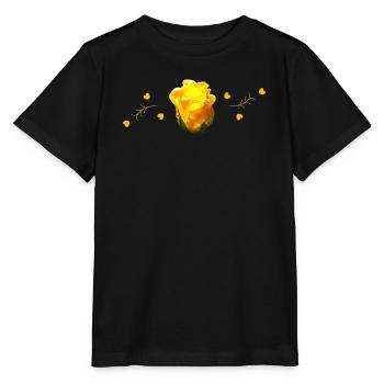 gelbe Rosen - Stanley/Stella Kinder T-Shirt MINI CREATOR  - Schwarz - Vorne - Mikhail (115cm)