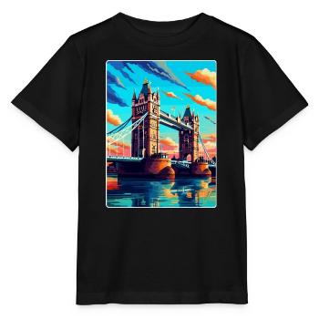 Tower Bridge England Uk Vintage Travel Poster WPA - Stanley/Stella MINI CREATOR Kids’ T-Shirt - black - Front - Mikhail (115cm)