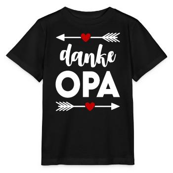 Baby Kinder Sprüche Danke Opa - Stanley/Stella Kinder T-Shirt MINI CREATOR  - Schwarz - Vorne - Mikhail (115cm)