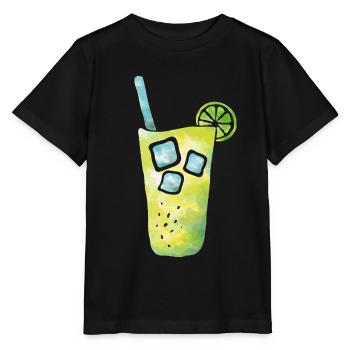 kühles Getränke mit Zitrone - Stanley/Stella Kinder T-Shirt MINI CREATOR  - Schwarz - Vorne - Mikhail (115cm)