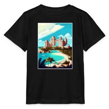 Atlantis Paradies Karibik Vintage Reise Poster - Stanley/Stella Kinder T-Shirt MINI CREATOR  - Schwarz - Vorne - Mikhail (115cm)