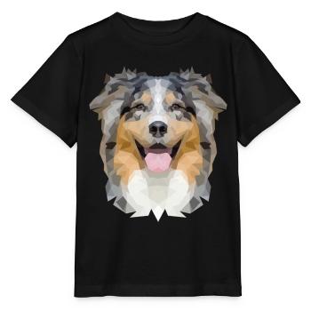 Flinker Australian Shepherd Hütehund - Stanley/Stella Kinder T-Shirt MINI CREATOR  - Schwarz - Vorne - Mikhail (115cm)