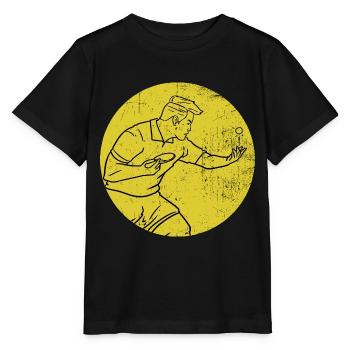 Pfeilschneller Tischtennis Aufschlag - Stanley/Stella Kinder T-Shirt MINI CREATOR  - Schwarz - Vorne - Mikhail (115cm)