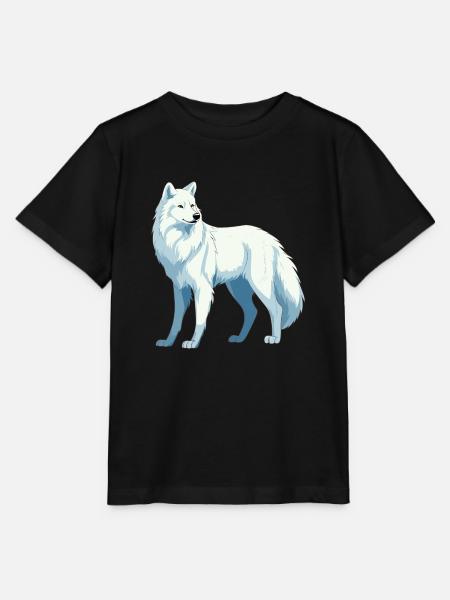 Arktischer Wolf Bunte Aquarell-Karikatur Kawaii Ani - Stanley/Stella Kinder T-Shirt MINI CREATOR - Schwarz