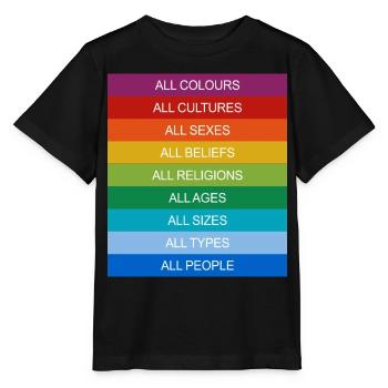 Tolerance Equality Inclusion Tolerance Pride Queer - Stanley/Stella MINI CREATOR Kids’ T-Shirt - black - Front - Mikhail (115cm)