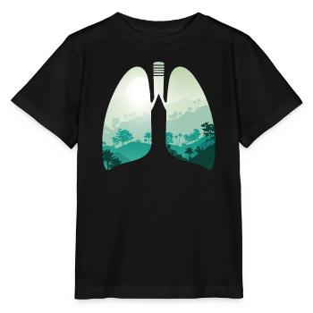 Grüne Natur Wald Landschaft Lunge - Stanley/Stella Kinder T-Shirt MINI CREATOR  - Schwarz - Vorne - Mikhail (115cm)