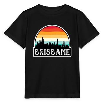 Brisbane Australien Flagge Skyline Reisesouvenir - Stanley/Stella Kinder T-Shirt MINI CREATOR  - Schwarz - Vorne - Mikhail (115cm)