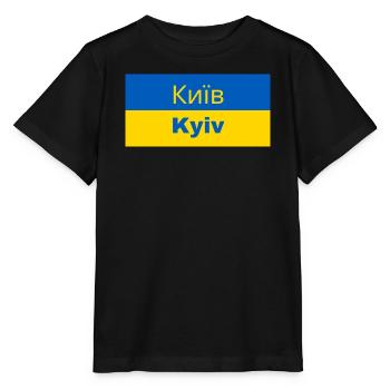 Kiev en cyrillique - T-shirt bio MINI CREATOR Stanley/Stella Enfant - noir - Devant - Mikhail (115cm)