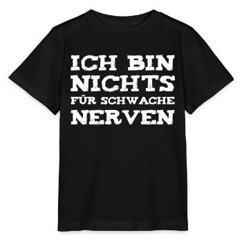 Ich bin nichts für schwache Nerven - Stanley/Stella Kinder T-Shirt MINI CREATOR  - Schwarz - Vorne - Mikhail (115cm)