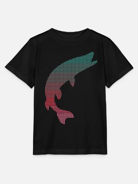 Hecht Angeln verpixelt Hechte Fischen Angler - Stanley/Stella Kinder T-Shirt MINI CREATOR - Schwarz