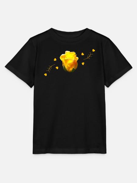 rose yellow rose - Stanley/Stella Kinder T-Shirt MINI CREATOR - Schwarz