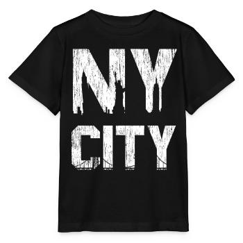 NY City New York - Stanley/Stella Kinder T-Shirt MINI CREATOR  - Schwarz - Vorne - Mikhail (115cm)