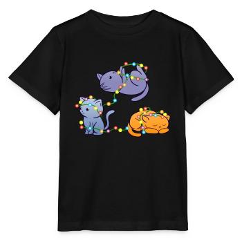 Christmas Cats - Stanley/Stella Kinder T-Shirt MINI CREATOR  - Schwarz - Vorne - Mikhail (115cm)
