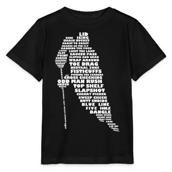 Hockey Terminology Word Art - Stanley/Stella MINI CREATOR Kids’ T-Shirt - black - Front - Mikhail (115cm)