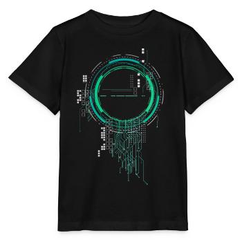 cpu pc platine raumschiff code nerd pc pixel coder - Stanley/Stella Kinder T-Shirt MINI CREATOR  - Schwarz - Vorne - Mikhail (115cm)