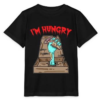 Zombie Pizza Ich habe Hunger - Stanley/Stella Kinder T-Shirt MINI CREATOR  - Schwarz - Vorne - Mikhail (115cm)