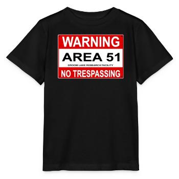 AREA 51 Schild - Stanley/Stella Kinder T-Shirt MINI CREATOR  - Schwarz - Vorne - Mikhail (115cm)