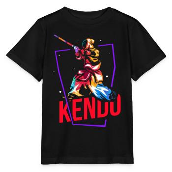 Disziplinierter Kendo Schwertkampf - Stanley/Stella Kinder T-Shirt MINI CREATOR  - Schwarz - Vorne - Mikhail (115cm)