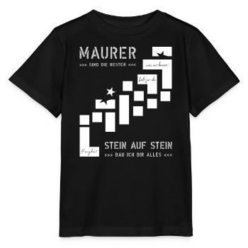 Mauer Hochbau Hausbauer - Stanley/Stella Kinder T-Shirt MINI CREATOR  - Schwarz - Vorne - Mikhail (115cm)