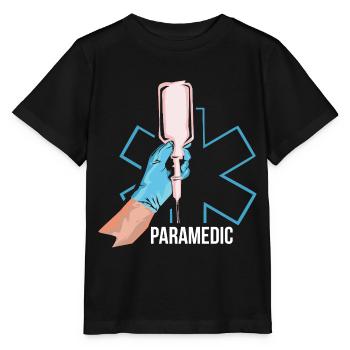 Beherzter Notfallsanitäter Blaulicht - Stanley/Stella Kinder T-Shirt MINI CREATOR  - Schwarz - Vorne - Mikhail (115cm)