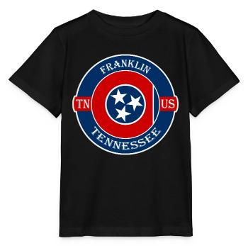 Franklin Tennessee Flagge USA Reise Souvenir Abzeichen - Stanley/Stella Kinder T-Shirt MINI CREATOR  - Schwarz - Vorne - Mikhail (115cm)
