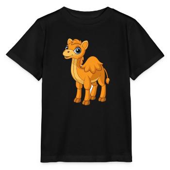 Kamel Niedliche Maskottchen Zeichentrickfigur Kawaii - Stanley/Stella Kinder T-Shirt MINI CREATOR  - Schwarz - Vorne - Mikhail (115cm)