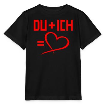 Du plus Ich gleich Herz Liebe Romantisch - Stanley/Stella Kinder T-Shirt MINI CREATOR  - Schwarz - Vorne - Mikhail (115cm)
