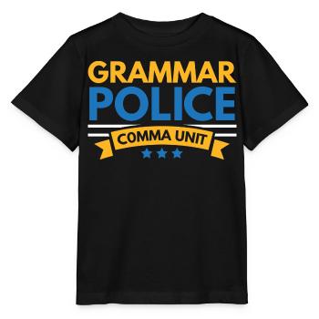 Grammatik-Polizei Komma-Einheit Englisch-Lehrer Sc - Stanley/Stella Kinder T-Shirt MINI CREATOR  - Schwarz - Vorne - Mikhail (115cm)