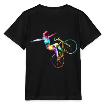 Flinker Kunstradfahrer Hallenturnier - Stanley/Stella Kinder T-Shirt MINI CREATOR  - Schwarz - Vorne - Mikhail (115cm)