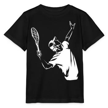 Spritziger Aufschlag Rasentennis - Stanley/Stella Kinder T-Shirt MINI CREATOR  - Schwarz - Vorne - Mikhail (115cm)