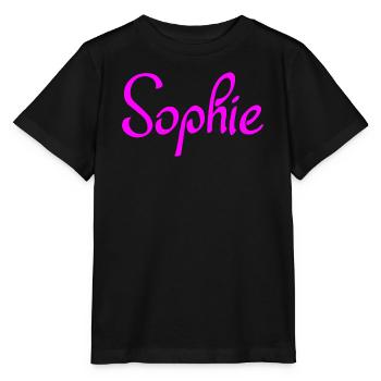 Sophie Neon Rosa Script - Stanley/Stella Kinder T-Shirt MINI CREATOR  - Schwarz - Vorne - Mikhail (115cm)