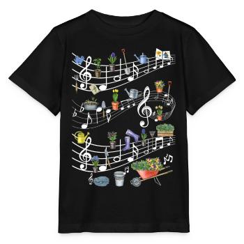 Melodie des Blumengartens - Stanley/Stella Kinder T-Shirt MINI CREATOR  - Schwarz - Vorne - Mikhail (115cm)