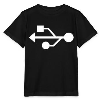 USB Symbol Minimaldesign - Stanley/Stella Kinder T-Shirt MINI CREATOR  - Schwarz - Vorne - Mikhail (115cm)