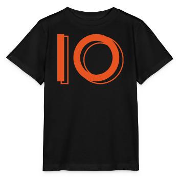 Trikotnummer 10 orange - Stanley/Stella Kinder T-Shirt MINI CREATOR  - Schwarz - Vorne - Mikhail (115cm)