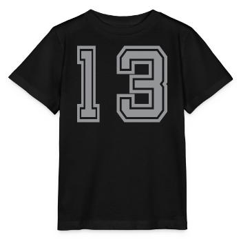 Trikotnummer 13 - Stanley/Stella Kinder T-Shirt MINI CREATOR  - Schwarz - Vorne - Mikhail (115cm)