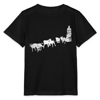 Flinker Schlittenhund Arktisfahrt - Stanley/Stella Kinder T-Shirt MINI CREATOR  - Schwarz - Vorne - Mikhail (115cm)