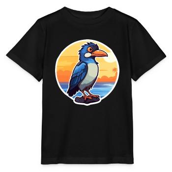 Jay Lustige Karikatur Kawaii Beach Illustration - Stanley/Stella Kinder T-Shirt MINI CREATOR  - Schwarz - Vorne - Mikhail (115cm)