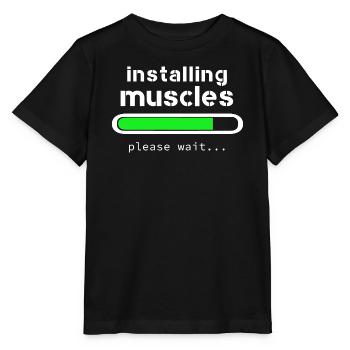 installing muscles - Stanley/Stella MINI CREATOR Kids’ T-Shirt - black - Front - Mikhail (115cm)