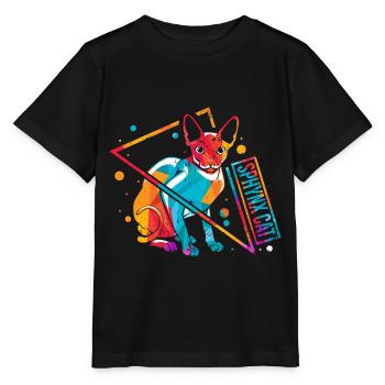 Sphynx Sphinx Katze Retro - Stanley/Stella Kinder T-Shirt MINI CREATOR  - Schwarz - Vorne - Mikhail (115cm)