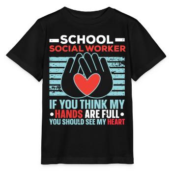 Sozialarbeiter Job Beruf Soziale Wohlfahrt - Stanley/Stella Kinder T-Shirt MINI CREATOR  - Schwarz - Vorne - Mikhail (115cm)