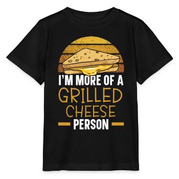 Ich bin eher ein Grillkäse-Typ Grillkäse - Stanley/Stella Kinder T-Shirt MINI CREATOR  - Schwarz - Vorne - Mikhail (115cm)